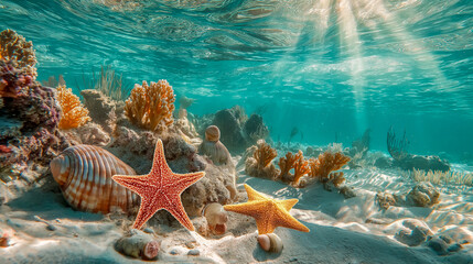 Colorful marine life underwater scene