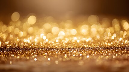 Golden glittering texture creates a sparkling background of brilliant lights
