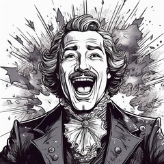 笑う男　イラスト