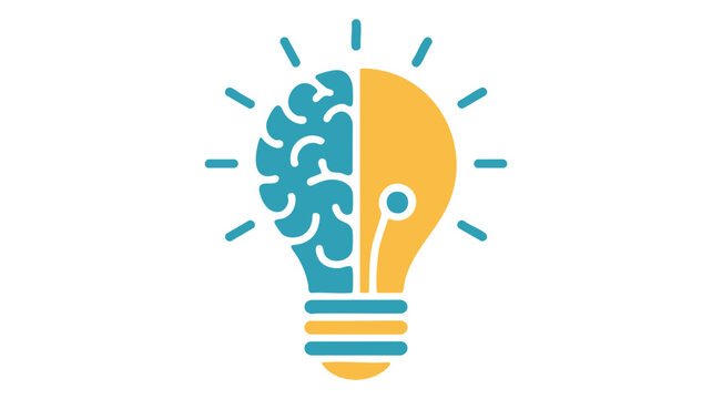 Creative light bulb brain logo symbolizing innovation idea generation and intelligence