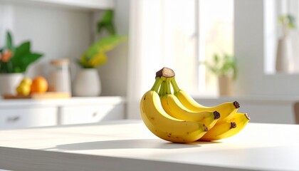 ダイニングテーブルの上のバナナ