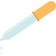 A Light Blue Dropper With An Orange Cap Dripping Two Drops Of Liquid Onto A Transparent Background
