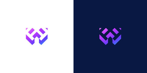 initial letter w abstract monogram logo vector design	
