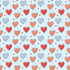 Hearts seamless pattern for romance background