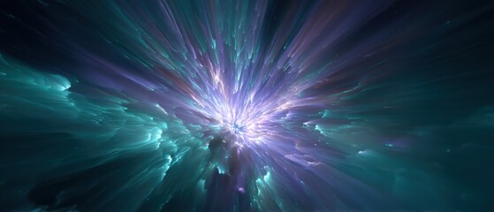 Flowing explosion of teal and violet energy particles, seamless abstract texture for business presentation background and creative design

