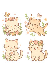 set of funny cartoon animals