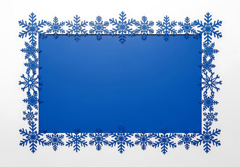 Elegant blue snowflake border design for winter cards and decorations