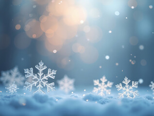 Elegant simple snowflake border design for winter holidays and greeting cards