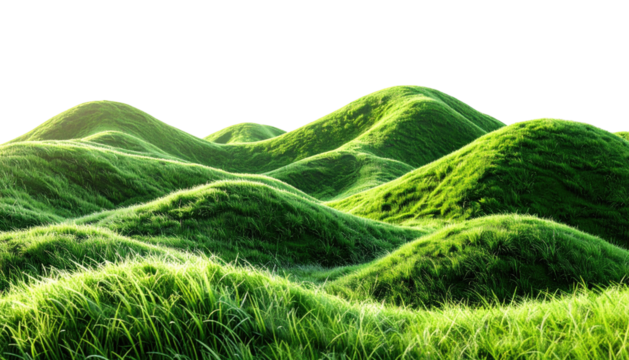 Lush, rolling, green hills under a dark sky