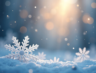 Elegant simple snowflake border design for winter and holiday projects