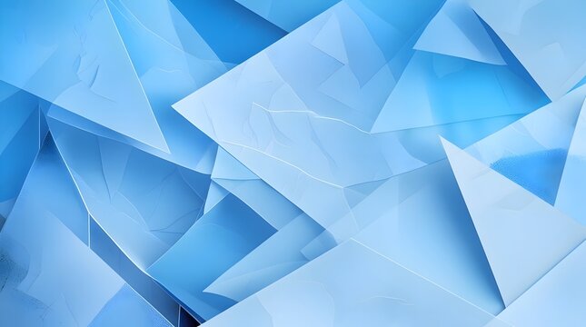 modern abstract blue background design with layers of textured white semi-transparent material in triangle diamond and square shapes in a complex random geometric pattern featuring intricate overlappi - Powered by Adobe