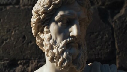 Experience the timeless beauty of classical art with this captivating marble statue bust, ideal for historical retrospectives, documentaries, or adding a touch of timeless elegance