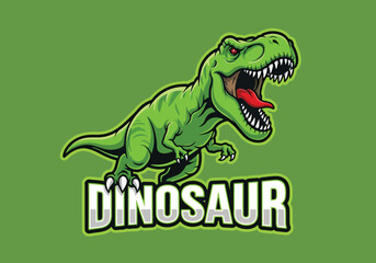 Fierce green dinosaur gaming logo design - Gaming logo - Gaming Mascot - esport mascot vector illustration