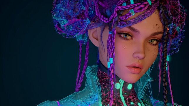 Design your personalized ai avatar in a stunning neon lit metaverse for an immersive experience