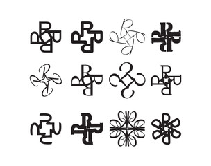 Obraz premium Creative and Minimalist Letter R RR Logo Design Icon