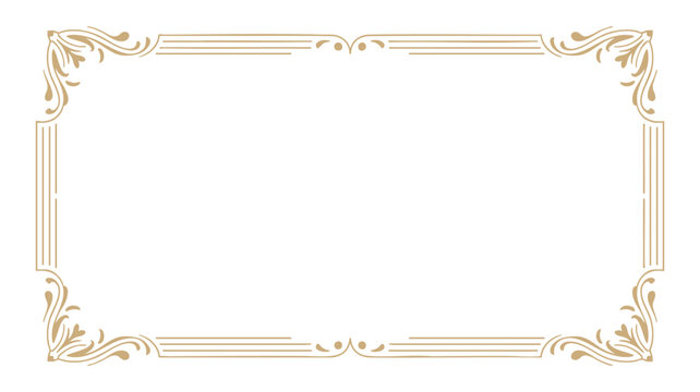 Elegant decorative rectangle border design with ornate corner accents for certificates and invitations vector