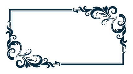 Elegant decorative rectangle frame with flourishes for invitations and certificates vector