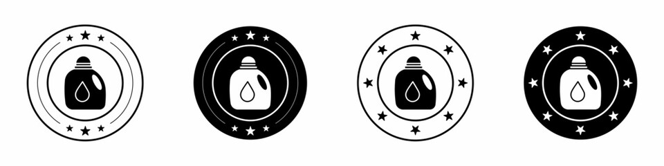 Vector illustration of a set of abstract oil bottle symbols. Stock vector.