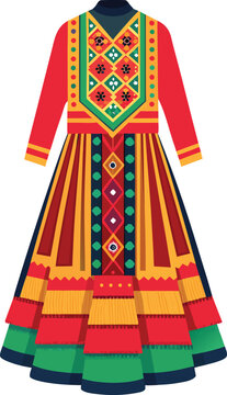afghan kuchi dress vibrant embroidery layered.
