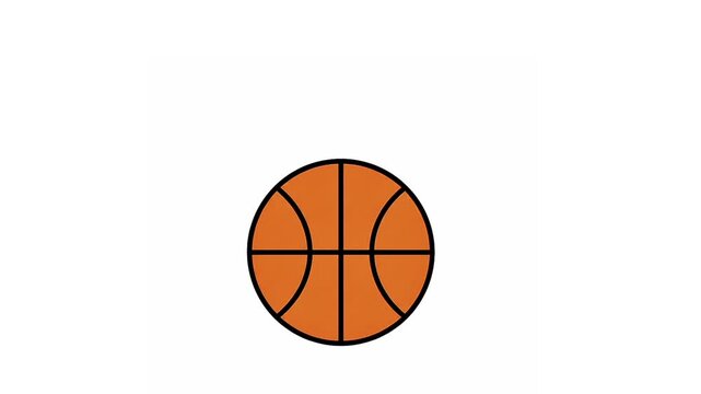 Classic orange basketball ball icon in a minimalist flat design style, a vector graphic for sports, competition, and recreation themes isolated on a white background