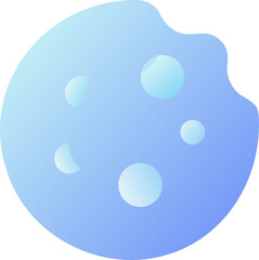 Blue Gradient Cookie with Bite Mark Keywords: cookie, biscuit, sweet, dessert, food, snack