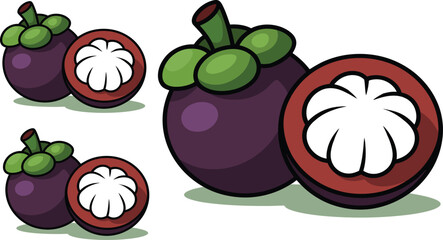 Vibrant mangosteen illustration inviting healthy eating and tropical flavors for delicious summer treats