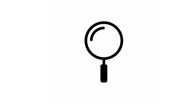 Sleek and minimalist black outline magnifying glass icon representing search, zoom, analysis, and discovery functionality for user interfaces and digital applications