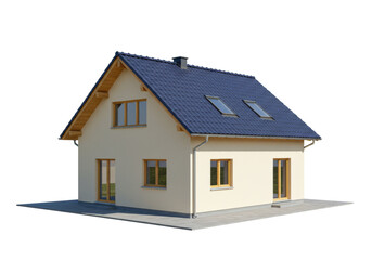 Isolated house facade, modern residential building, detached family home, European design