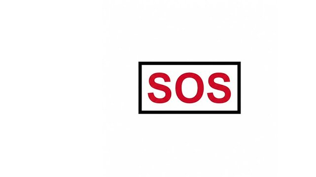 SOS Icon A Simple Red and Black Design for Emergency and Help Communication