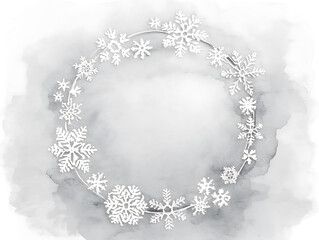 Elegant simple snowflake border design for winter themed projects and decorations