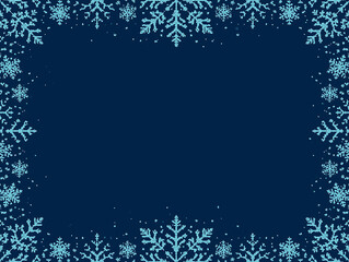 Elegant simple snowflake border design for winter and holiday themes