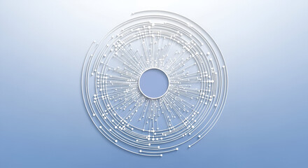 Abstract Circular White Technology Pattern with Blue Center