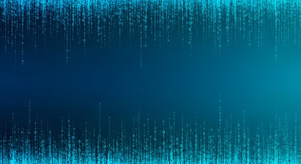 Falling Blue Binary Code Matrix with Gradient Background