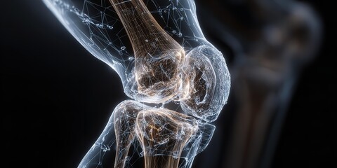 A human leg and knee x-ray