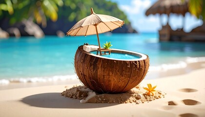 Poolside Coconut Escape