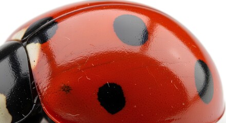 Isolated Macro Detail of a Ladybug's Shell and Spot Texture