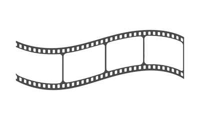 Diagonal Filmstrip Frames &ndash; Clean Vector Illustration&ndash; Wavy Movie Reel Frames with Blank Frames on White Background, easily editable.
