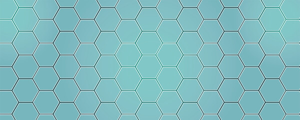Fototapeta premium 4K Ultra HD blue abstract repeated hexagon gradient technology business background for social media post, presentation, reels, stories, posters. blue turquoise gradient honeycomb design background
