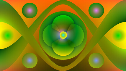 Abstract Geometric Gradient Background with Circles and Swirls image photo