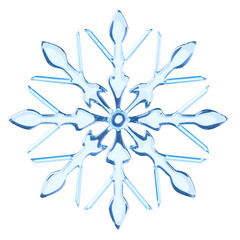 3D Illustration of a Light Blue Snowflake
