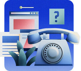 Telephone customer service or online support