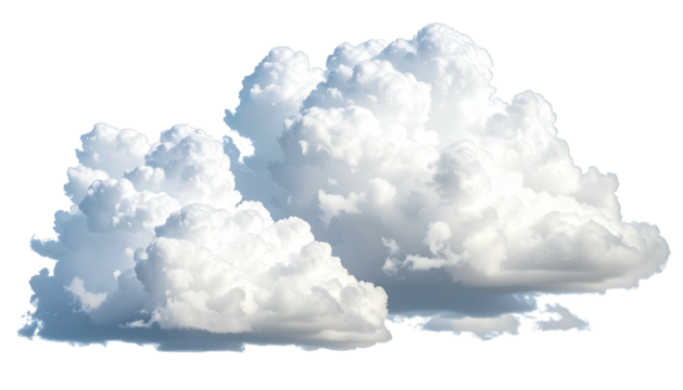 Cumulus clouds soft, puffy, and white against a black backdrop