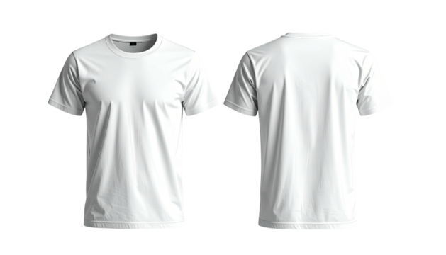 Plain white t-shirt front and back view
