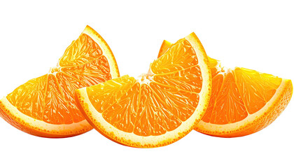 Sliced oranges isolated against black, vibrant and juicy fruit
