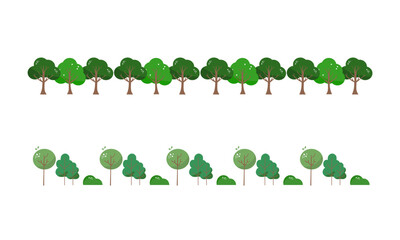 Tree and Bush Line Divider for Nature Border Decoration
