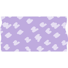 A piece of lavender purple washi tape with a playful light purple abstract squiggle pattern and torn edges perfect for crafting and scrapbooking projects