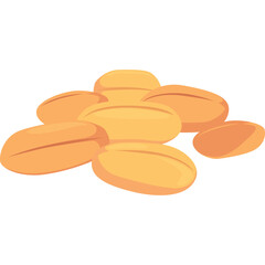 A Pile Of Golden Brown Pills With A Transparent Background Ideal For Medical Or Health Related Content