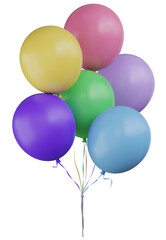 3d render Celebration banner with colorful balloons floating