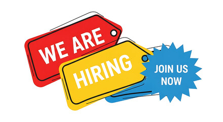 Creative Hiring Sign with Join Us Now Message Background