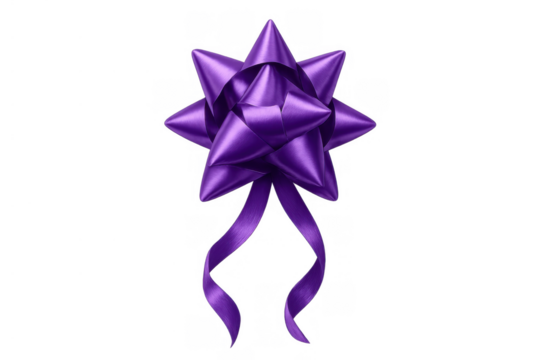 Purple gift bow decoration, wrapping a present, celebrating holidays, birthdays, promotions, and special events